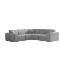 ECKSOFA Univ Celes Premium Opera Velvet - Hellgrau, Holzwerkstoff/Textil (246/246cm) - Fun Möbel