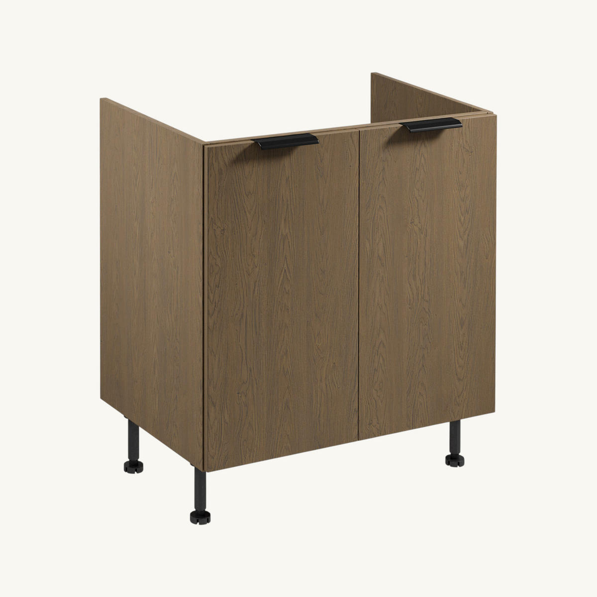 WINKELKÜCHE - 310 x 290 cm Livaro – KU-S36 – Dunkle Eiche - Dunkelbraun/Schwarz, Holzwerkstoff/Metall (310/247/290cm) - hi-markt