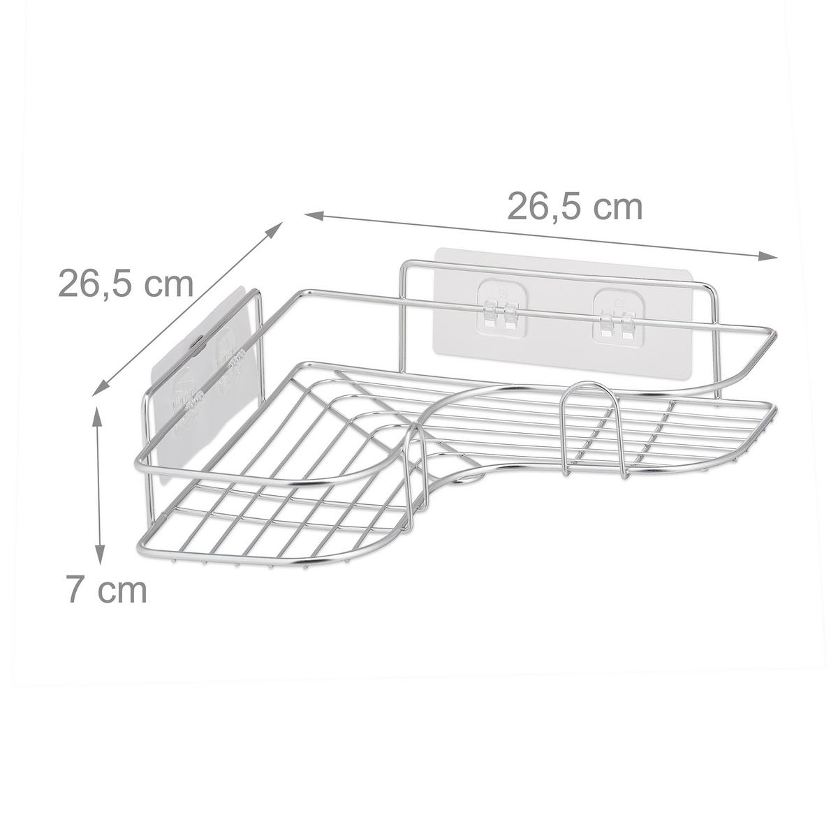 DUSCHABLAGE - Silberfarben, Metall (26.5/7/26.5cm) - Relaxdays