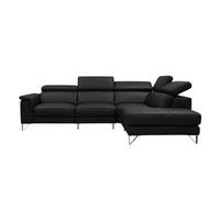 ECKSOFA Antares Echtleder Schwarz - Schwarz, Leder/Metall (276/224cm)