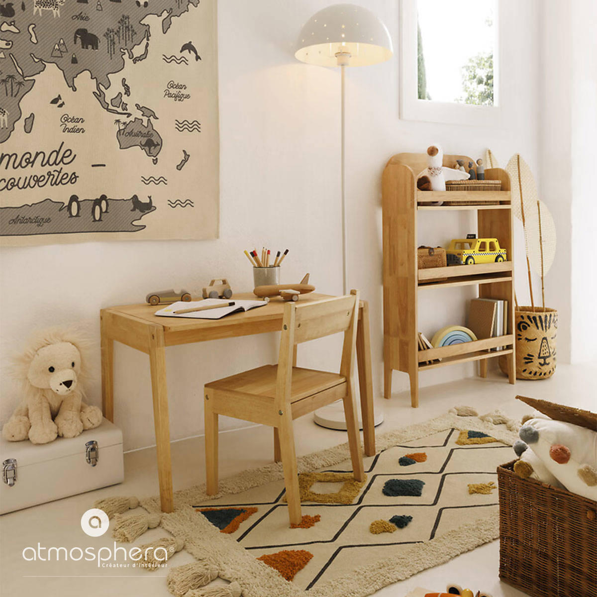 KINDERTISCH Robin, Holz 70 cm - Braun, Holz (48/70cm) - Atmosphera for kids
