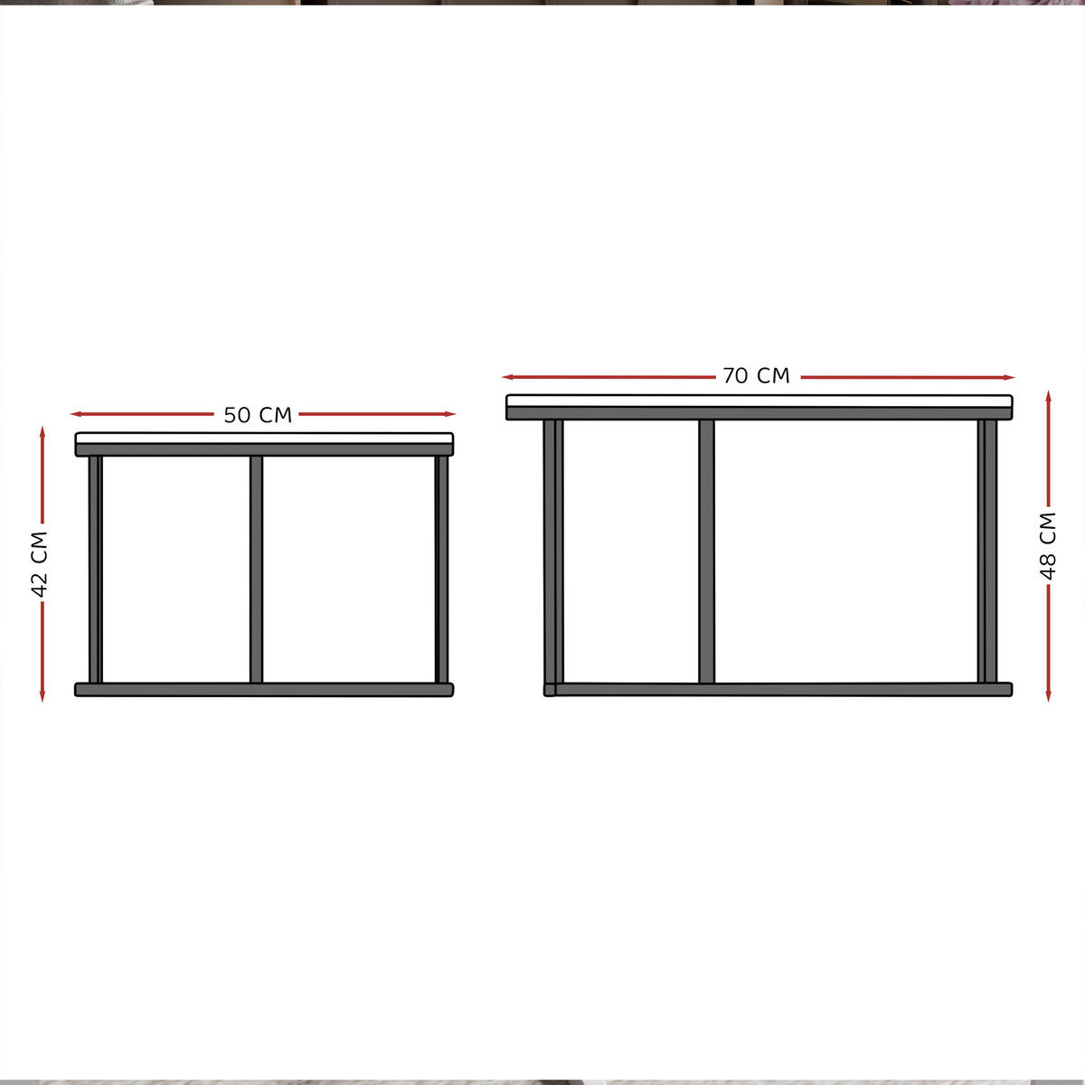 COUCHTISCH rund Klein, Mattschwarz, Rahmen Weiß - Schwarz/Weiß, Holzwerkstoff (70/70/48cm) - Idohome