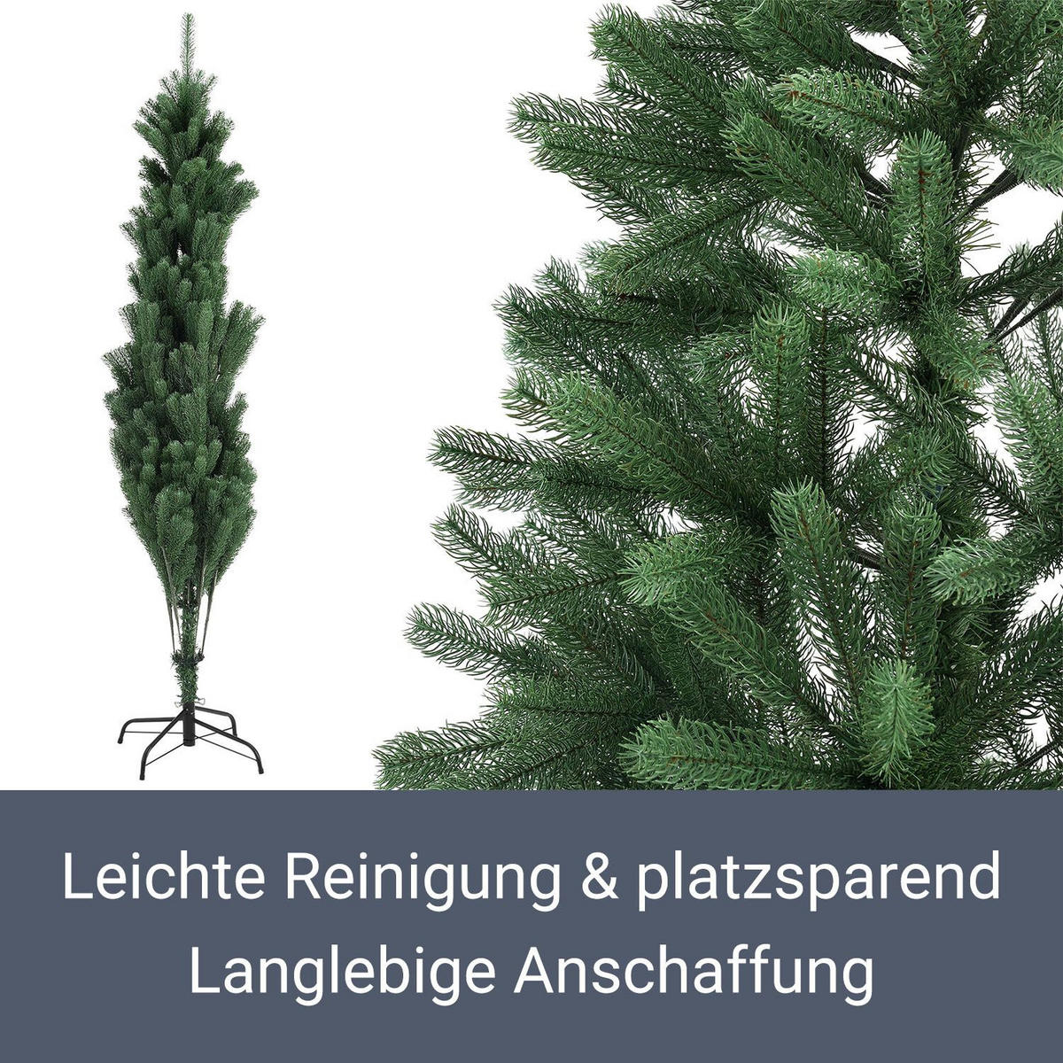 KÜNSTLICHER WEIHNACHTSBAUM Talvi 180 cm mit Metallständer - Grün, Kunststoff (180cm) - Juskys