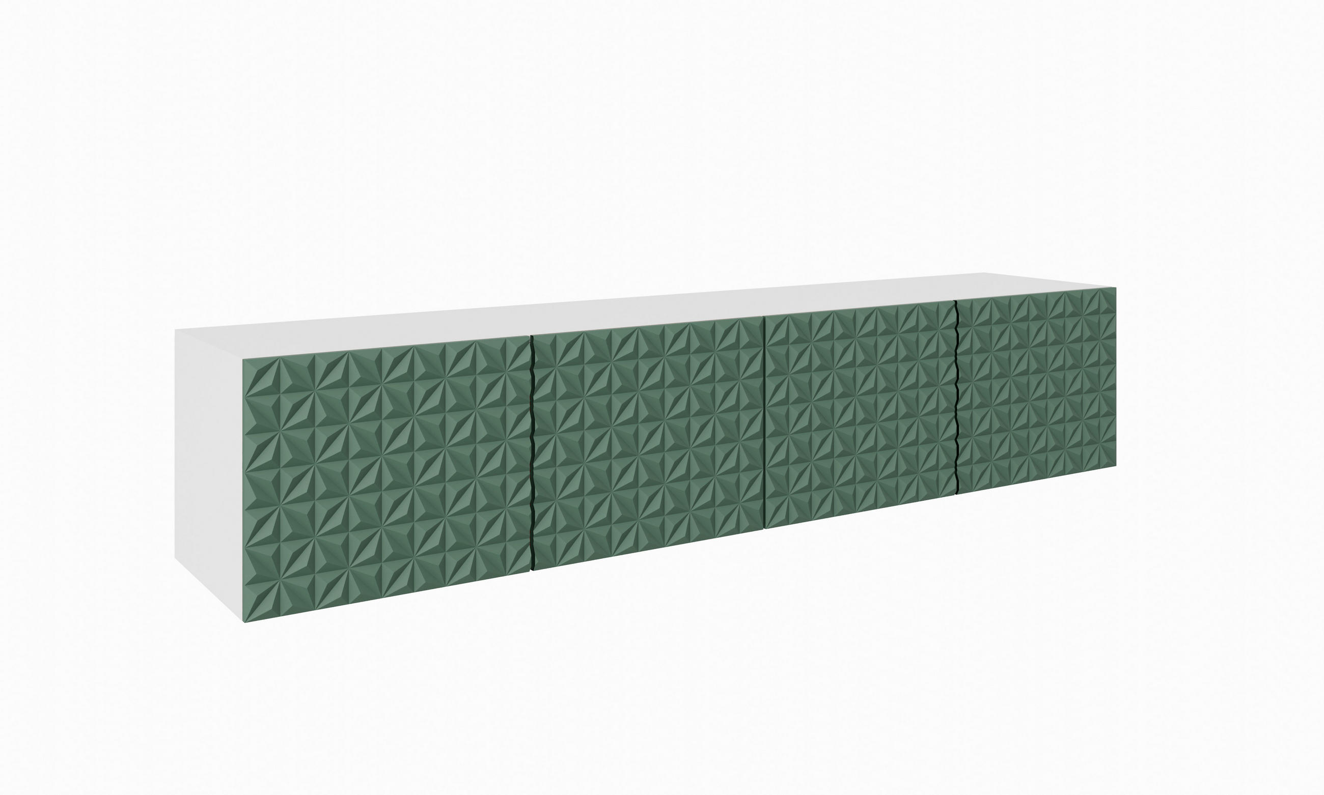 Meblini Tv-Schrank Weiß, Grün 200x41x40 cm