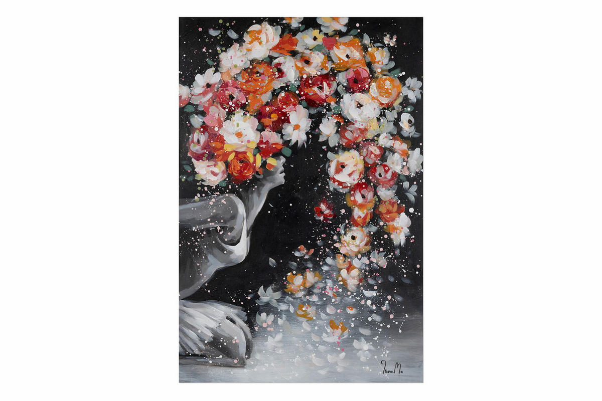 ACRYLBILD HANDGEMALT 60/90 cm - Pink/Schwarz, Holz/Textil (1.3/90cm) - KUNSTLOFT