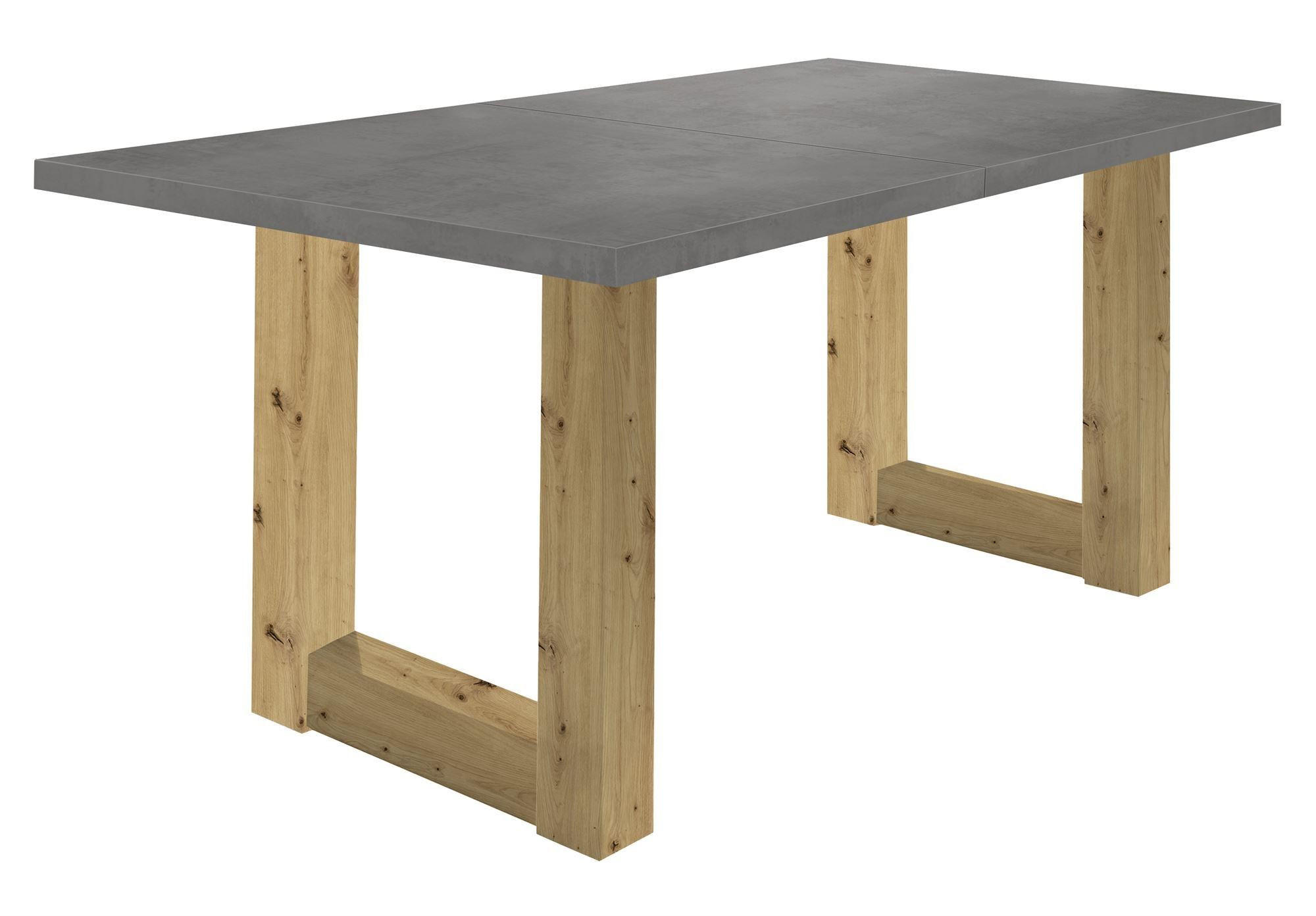 ESSTISCH ausziehbar Eila 1 160 x 90 x 75 Esszimmertisch Asteiche/Graphit - Grau, Holz (160/90/75cm) - 58aufmkessel
