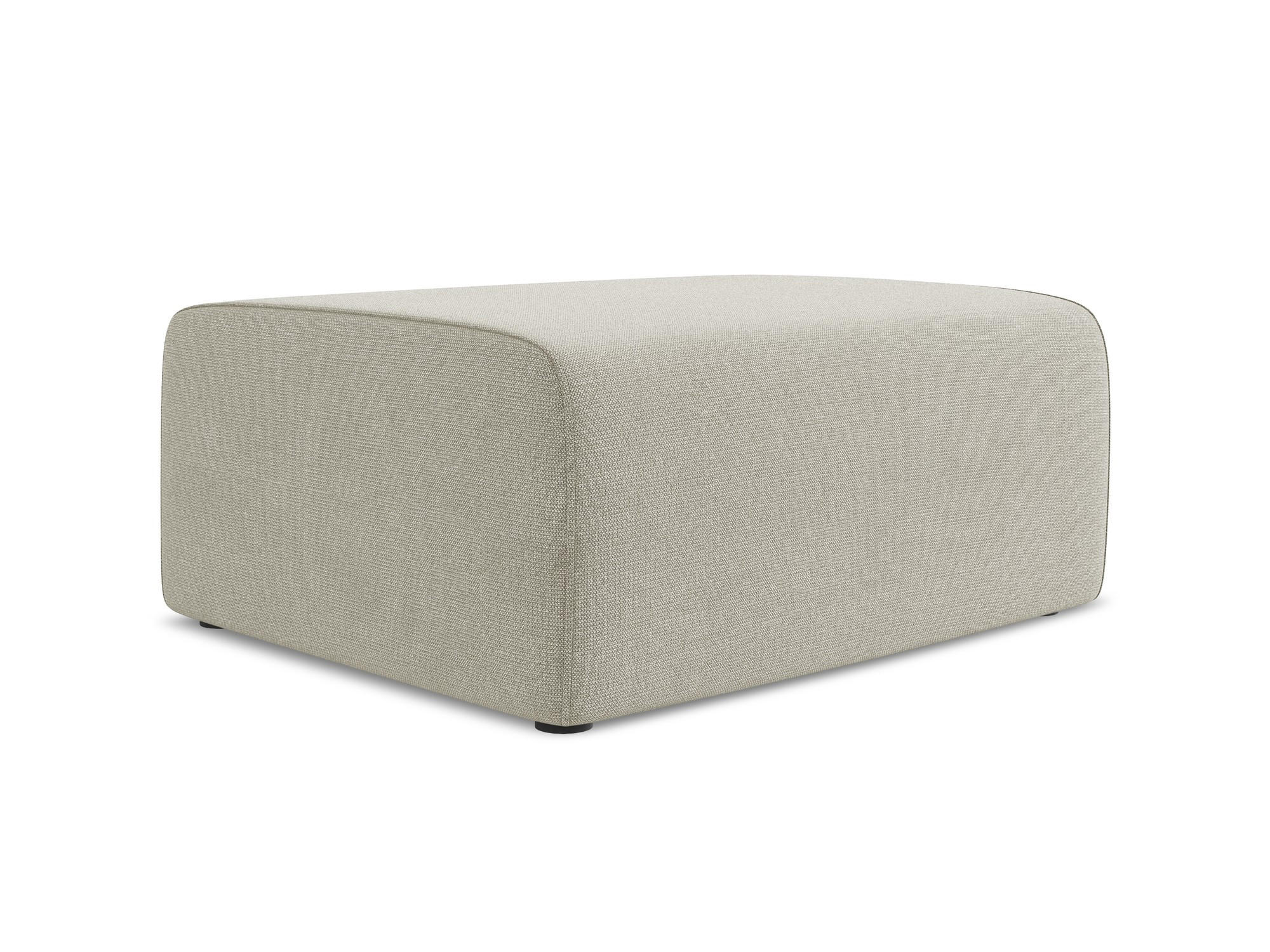 POUF Strukturstoff Stoff Beige - Beige/Creme, Kunststoff/Textil (90/80/60cm) - Makamii
