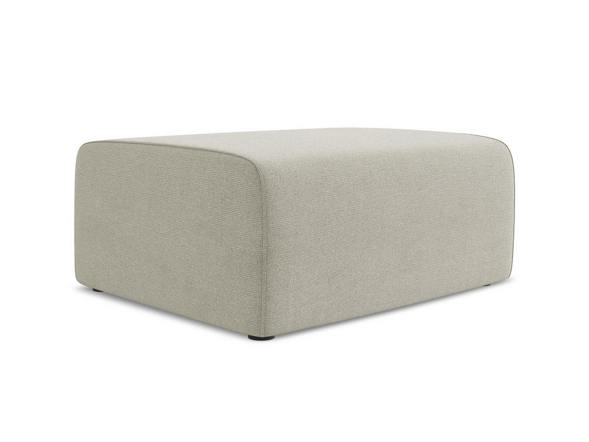 POUF Strukturstoff Stoff Beige - Beige/Creme, Kunststoff/Textil (90/80/60cm) - Makamii