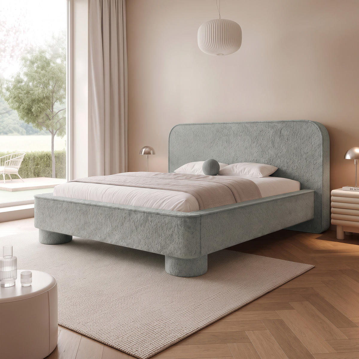 POLSTERBETT SALNUK 120x200 cm, Grün - Grün, Textil (200/120cm) - Fedve