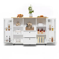 KÜCHENINSEL 120x45/70x92 cm klappbar mit 2 Schubladen - Weiß, Holzwerkstoff (120/92/70cm)