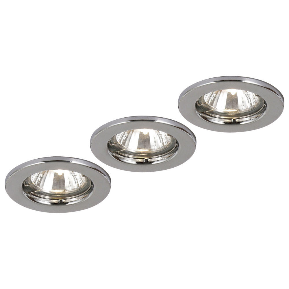 LED EINBAUSTRAHLER Metall Chrom Silber rund 3er Set - Silberfarben, Metall (8/8/13cm) - Globo Lighting