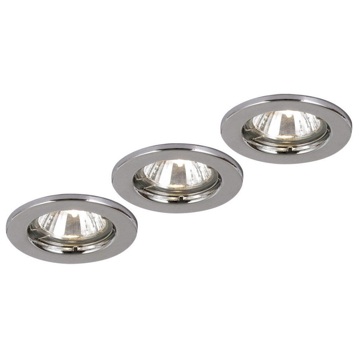 LED EINBAUSTRAHLER Metall Chrom Silber rund 3er Set - Silberfarben, Metall (8/8/13cm) - Globo Lighting