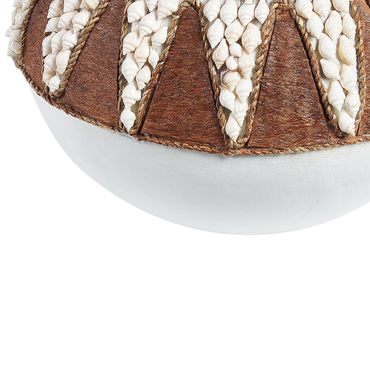 DEKOVASE Terrakotta weiß Simpang - Weiß, Stein (33cm) - Beliani