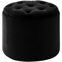 SITZWÜRFEL rund Samt Schwarz - Schwarz, Holz/Textil (44/42/44cm) - CLP