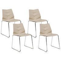 ESSZIMMERSTUHL 4er-Set Kunststoff Beige Hartley - Beige, Kunststoff/Metall (50/82/50cm) - Beliani