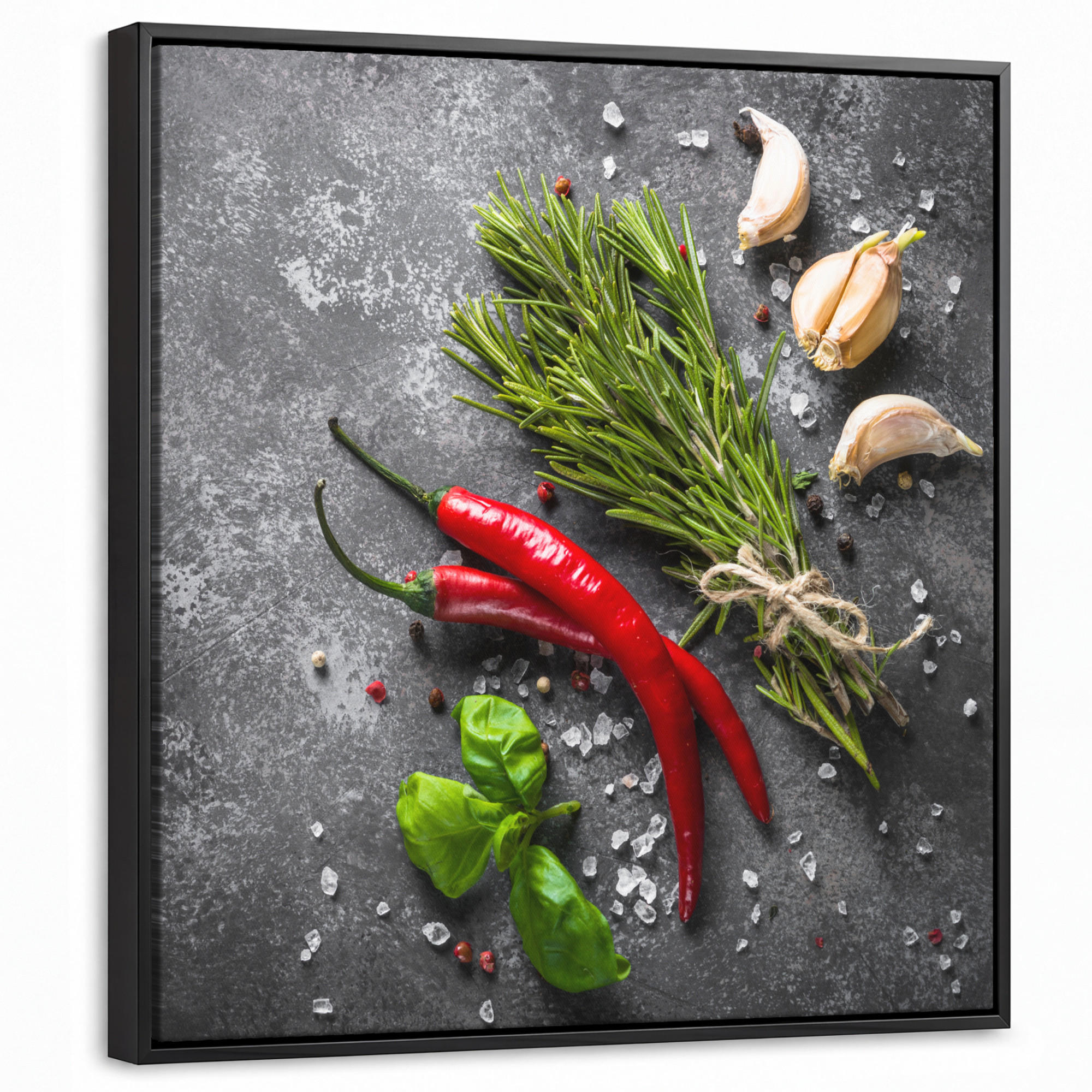 MuchoWow Leinwand Dunkelgrau 50x50 cm