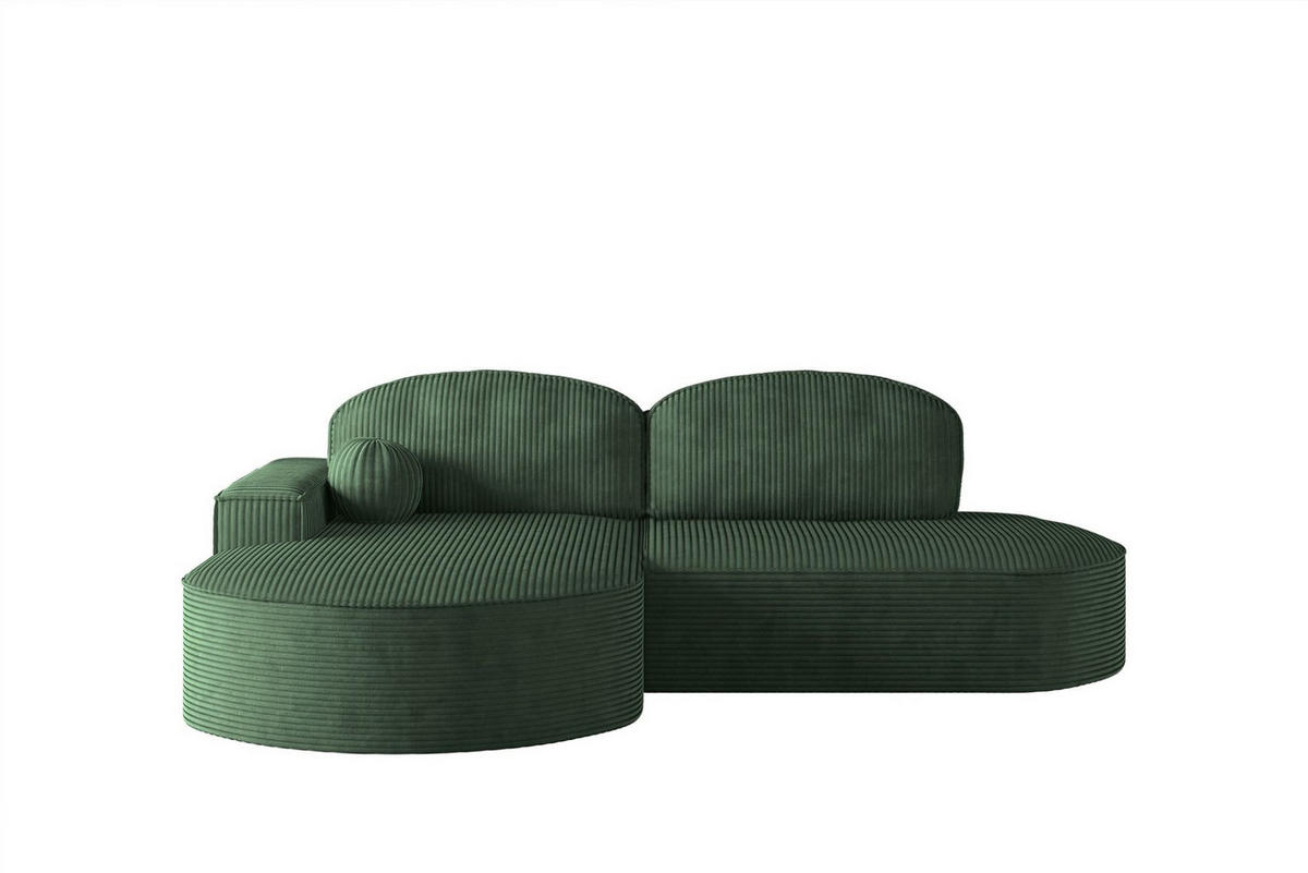ECKSOFA Girona Mit Schlaffunktion - Grün, Holzwerkstoff/Textil (278/179cm) - Fun Möbel