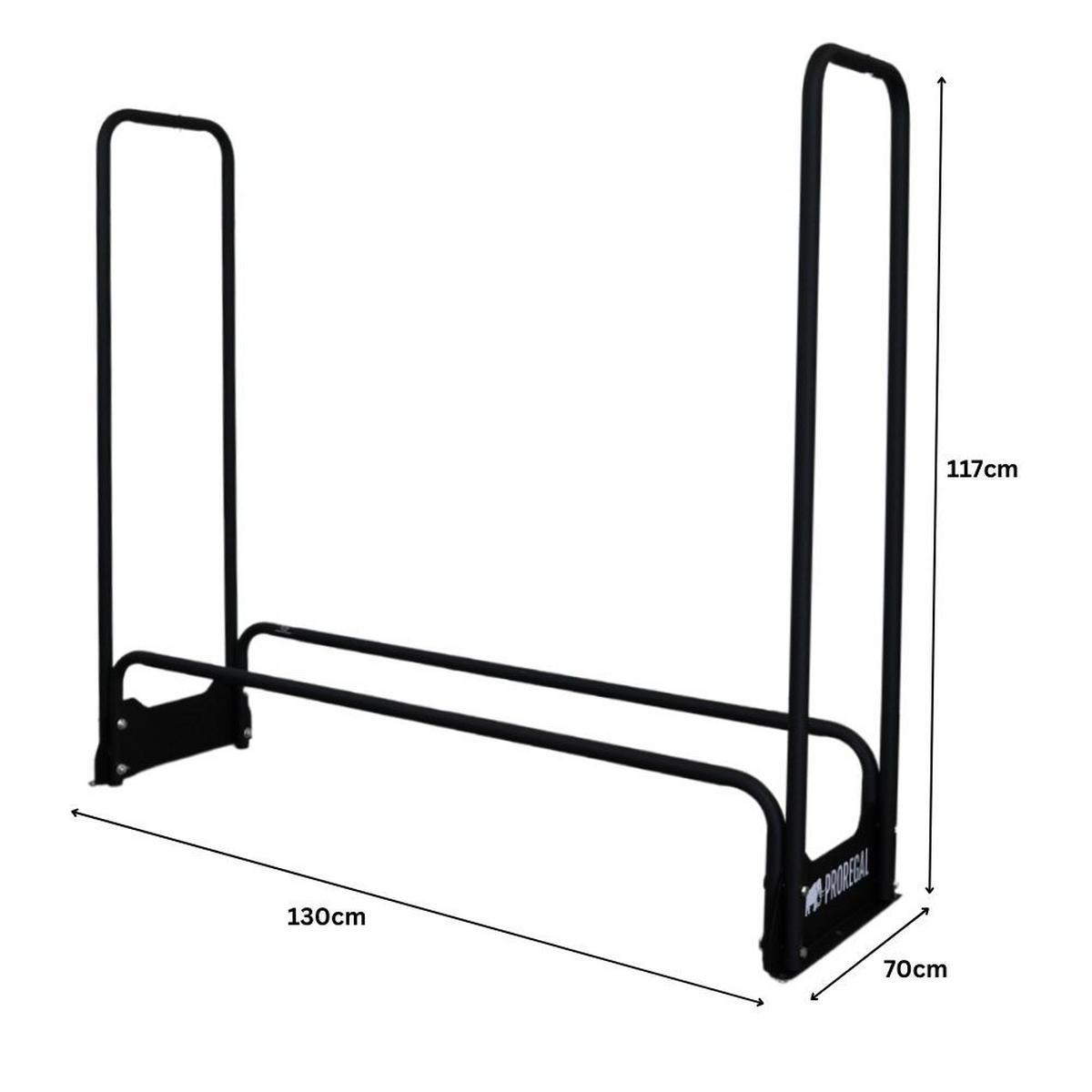 KAMINHOLZREGAL Chimera außen inkl Abdeckung 117x130x36cm Schwarz - Schwarz, Metall (130/117/36cm) - PROREGAL