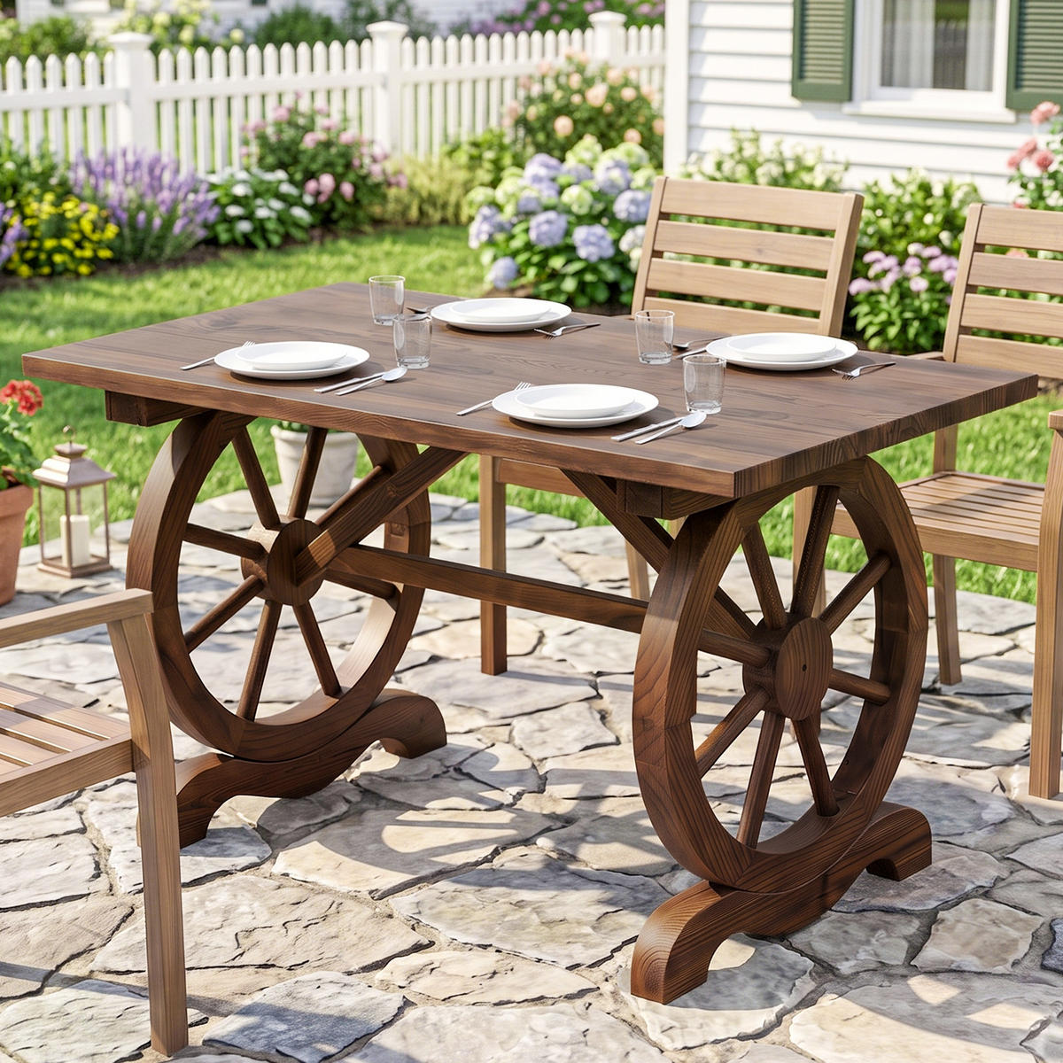 GARTENTISCH, Naturholz, Tannenholz - Naturfarben, Holz (110/60/65cm) - Outsunny