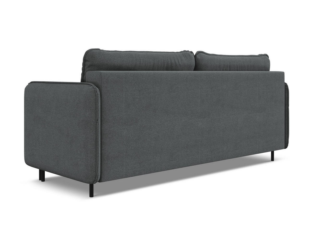 3-SITZER SOFA mit Schlaffunktion Strukturstoff Stoff Grau - Schwarz/Grau, Holz/Textil (226/90/92cm) - Makamii
