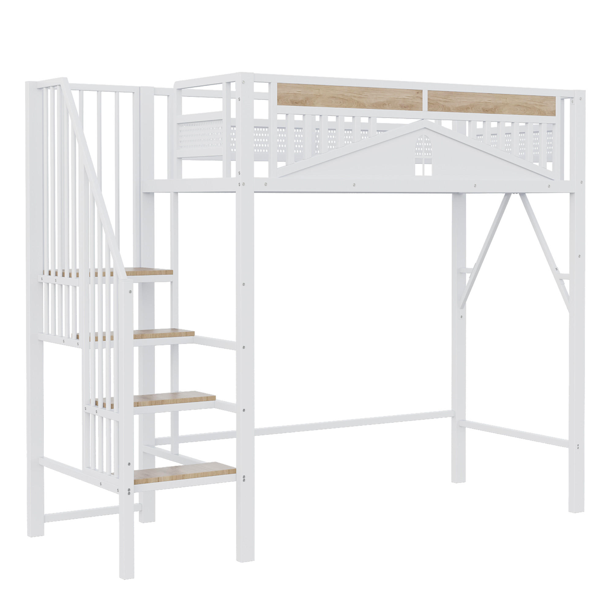 STILVORA PATROVÁ POSTEL 90/200 cm, bílá, s úložným prostorem, bezpečnostním žebříkem a designem okna
