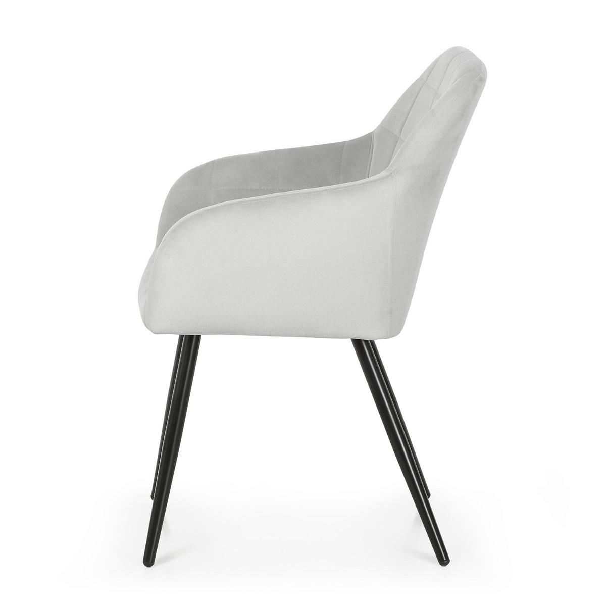 POLSTERSTUHL 4er Set, Metallbeine Grau 54/82/58 - Grau, Textil (54/82/58cm) - RAUMHIRSCH FURNITURE