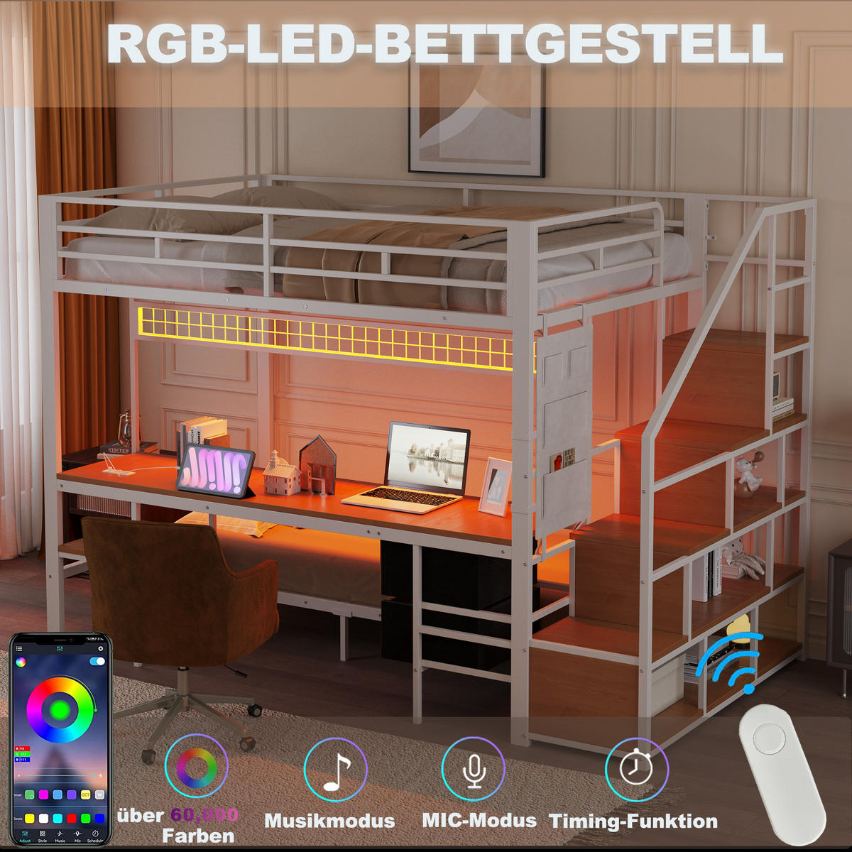 HOCHBETT Metall Weiß - Weiß, Holz/Metall - Raumix