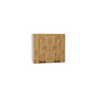 HÄNGESCHRANK W80 ( S1600/107 ) – BONO – Stilvolle Wandlösung – Gold / Eiche - Eichefarben, Holzwerkstoff (80/72/30cm) - ROYAL24_MARKT