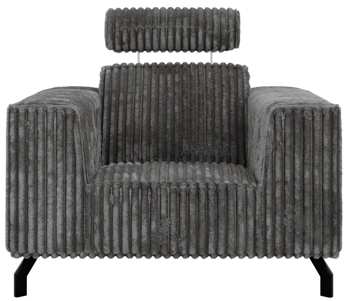 KRESLO VESANO - Sivá Manšester - čierna/sivá, kov/textil (109/90/95cm) - MKS