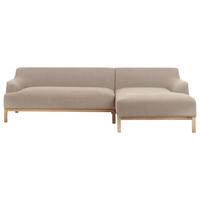ROHOVÁ POHOVKA 3-místná Látka Taupe levostranná Sosjo - šedohnědá, textil (251/132cm) - Beliani