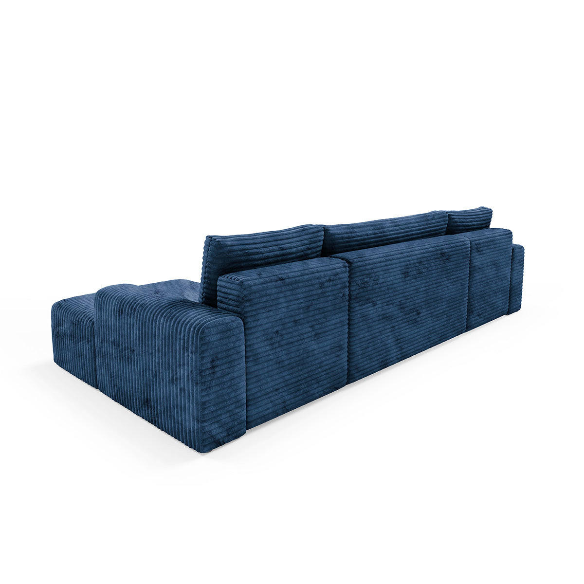 PANORAMASOFA Romeo 5 Sitzplätze Dunkelblau - Blau, Holz (345/92/163cm) - Petits-meubles