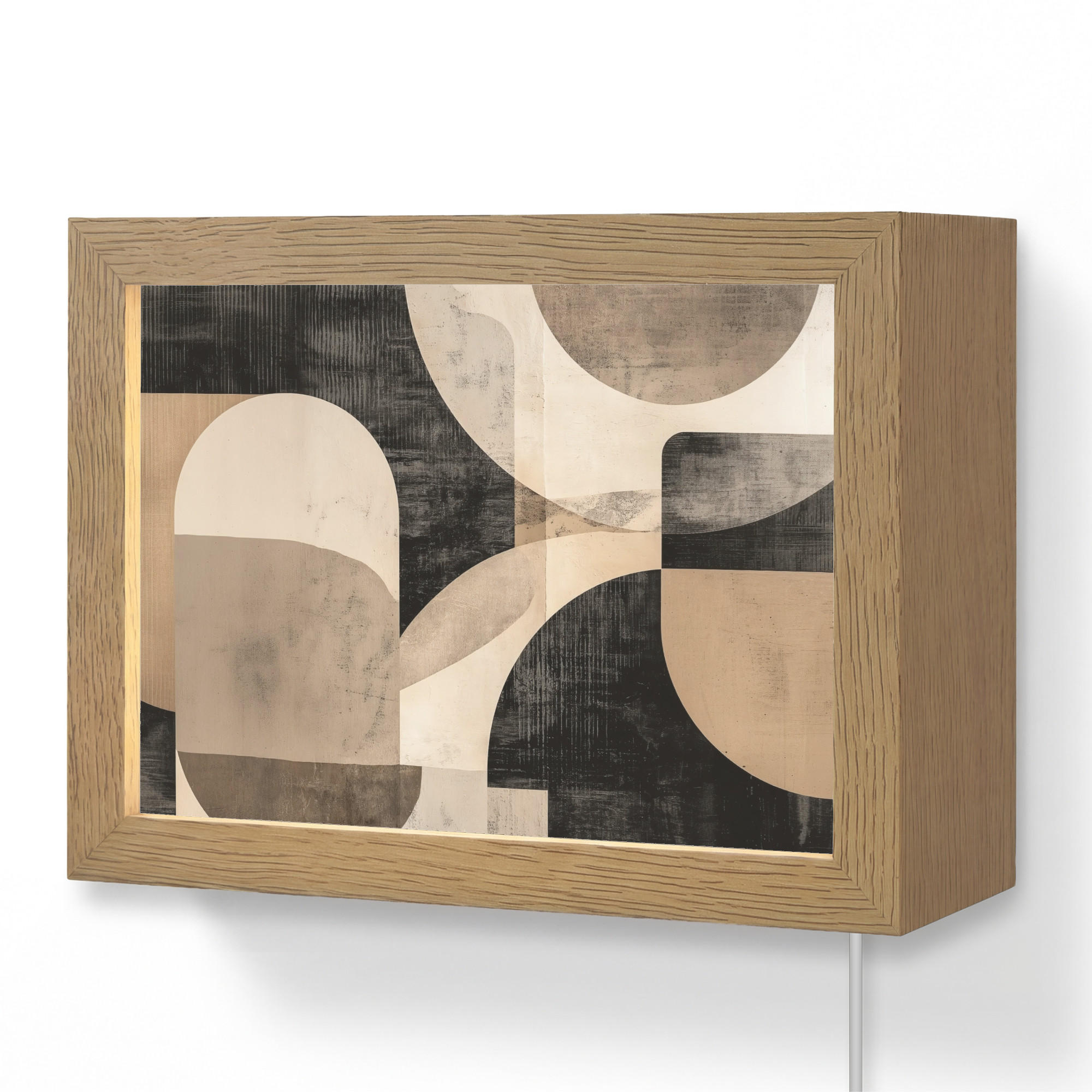 OnlyWow NÁSTĚNNÁ LAMPA Abstraktní - Tvary - Moderní - Béžová 20x15 cm