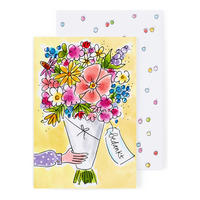 GRUSSKARTE Danke - Blümchen in Bunt - 17 x 11,5cm - Multicolor, Papier (11.5/0.2cm) - Blond Amsterdam