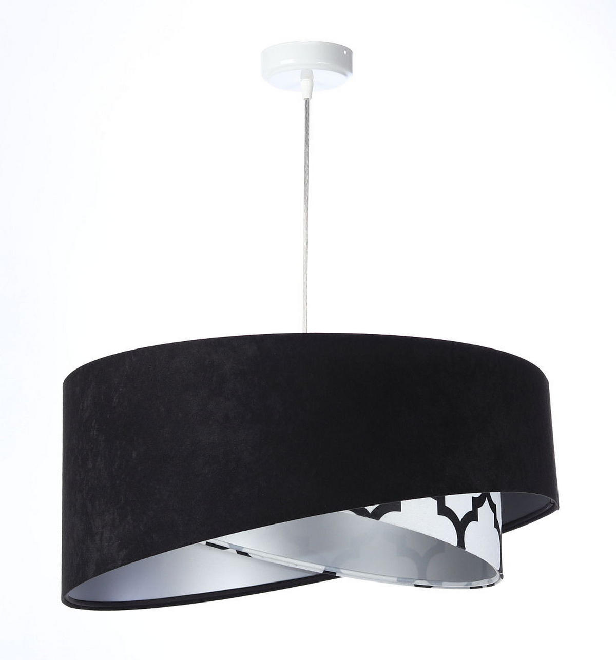 HÄNGELEUCHTE Schwarz 50/23 cm - Silberfarben, Kunststoff (50/1.3/23cm) - ONZENO