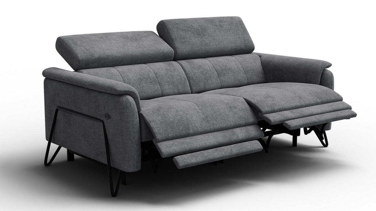 RELAXSOFA RODEN 3-Sitzer, dunkelgrau - Dunkelgrau, Holz/Textil (194/82/103cm) - Courtois Laville