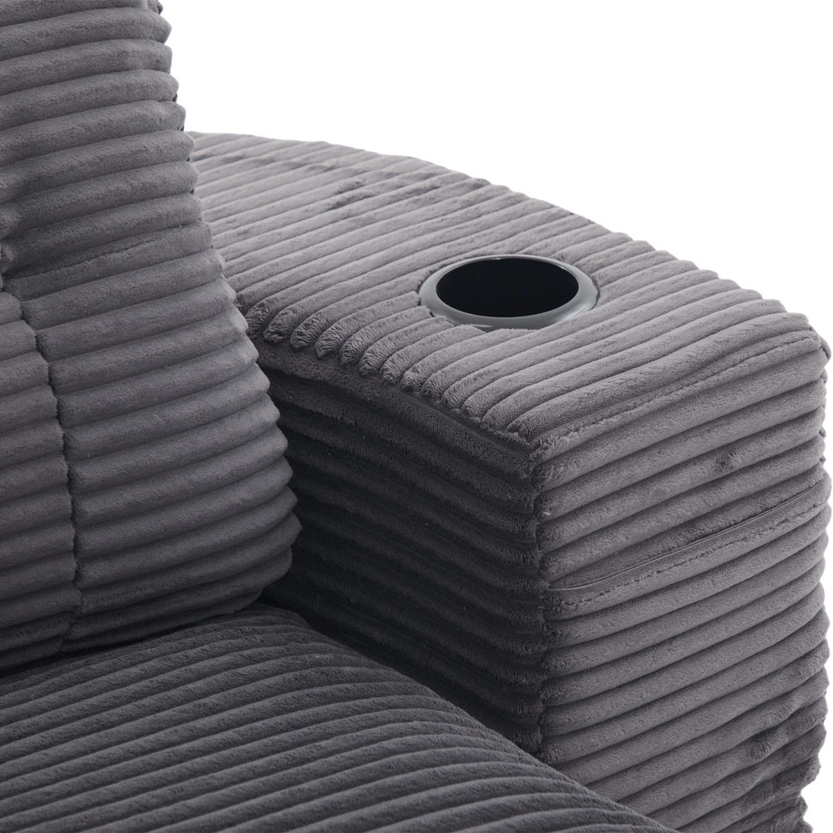 SCHLAFSOFA DE-33608 2-in-1 mit Getränkehaltern und tiefer Sitzfläche Dunkelgrau - Dunkelgrau, Textil (165/61/97cm) - ComfortXL