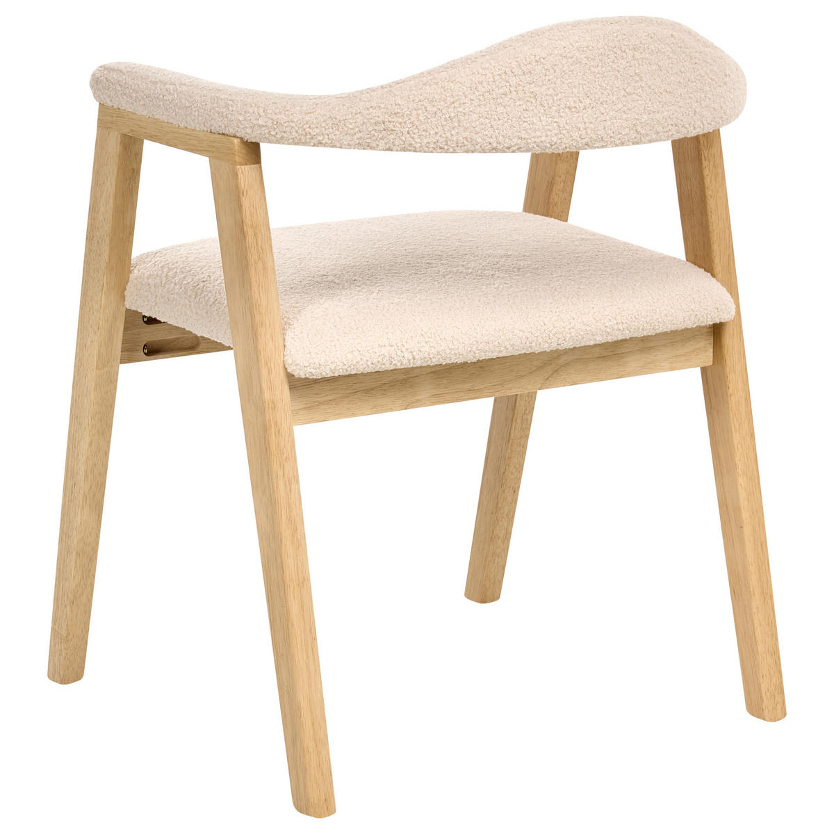 ESSZIMMERSTUHL 2er Set Holz Hellbraun Oneco - Hellbraun/Beige, Holz (56/72/62cm) - Beliani
