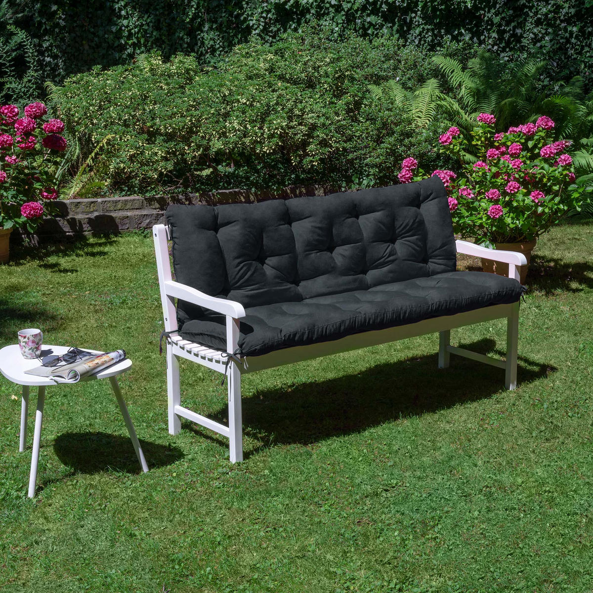 BANKAUFLAGE Flair BR 120/50cm Graphitgrau - Graphitfarben, Textil (100/8/120cm) - Beautissu 