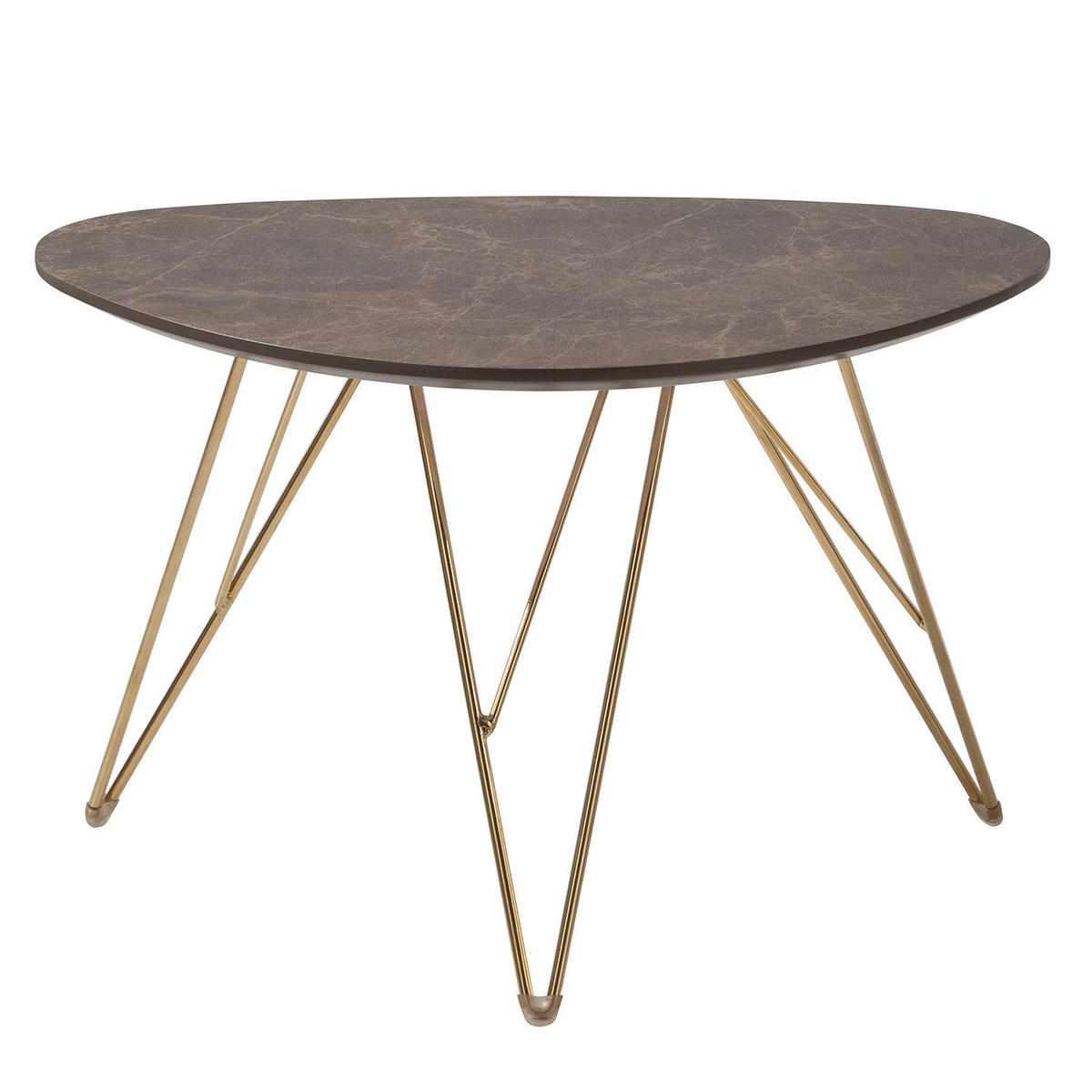 COUCHTISCH - Marmor Braun Dekor / Gold - Braun, Holzwerkstoff/Metall (40/60/38cm) - home24