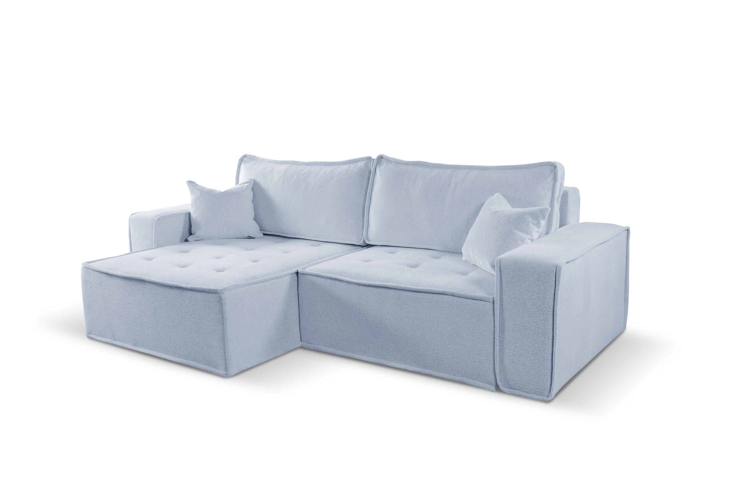 ECKSOFA Bohoo Mit Schlaffunktion Hellgrau Links - Hellgrau, Holz (140/248cm) - Kaiser Möbel