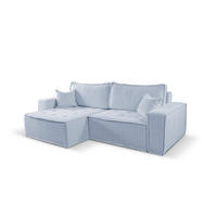 ECKSOFA Bohoo Mit Schlaffunktion Hellgrau Links - Hellgrau, Holz (140/248cm) - Kaiser Möbel