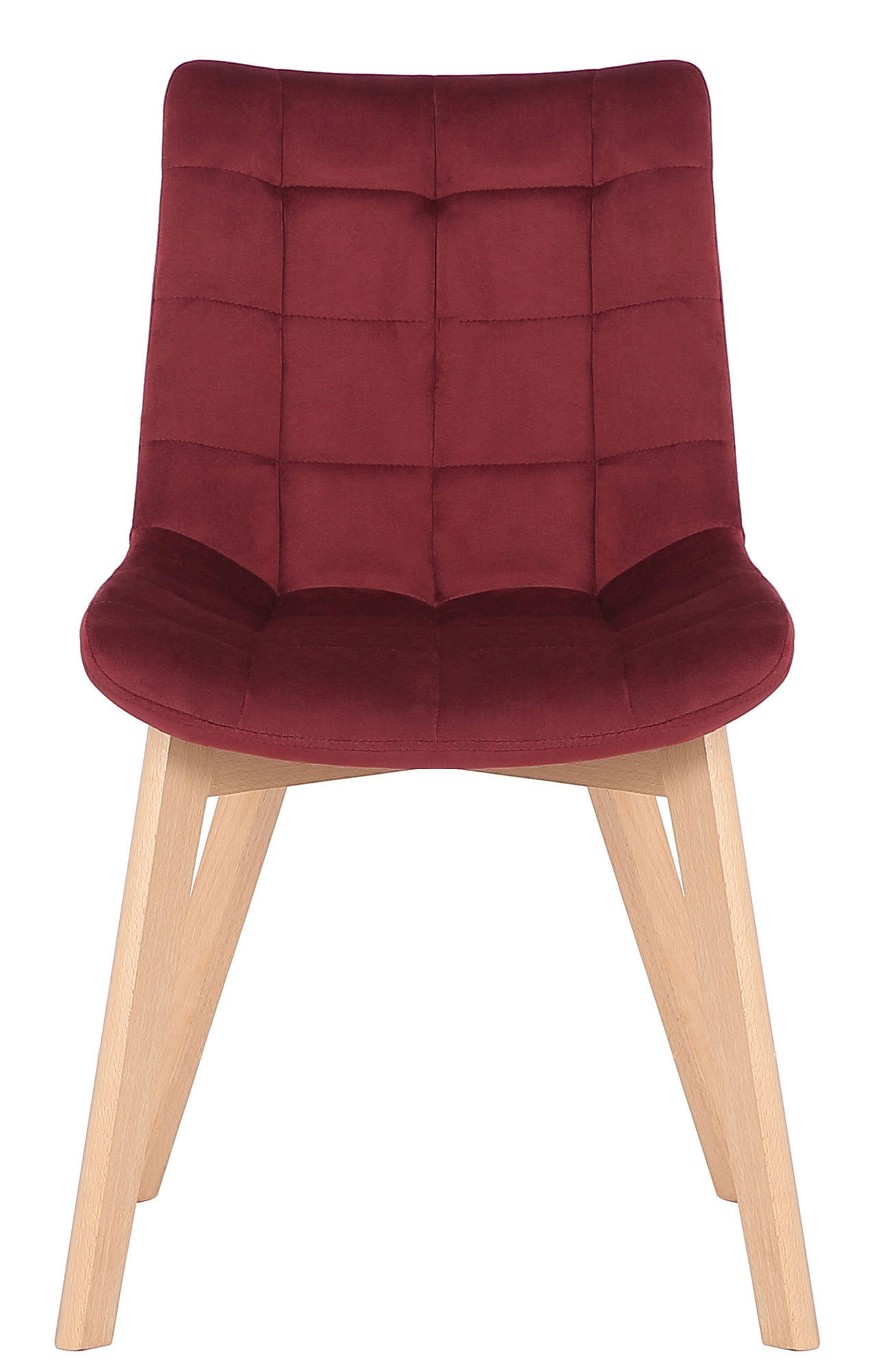 STUHL Samt Rot - Eukalyptusholzfarben/Rot, Holz/Textil (46/82/61cm) - CLP