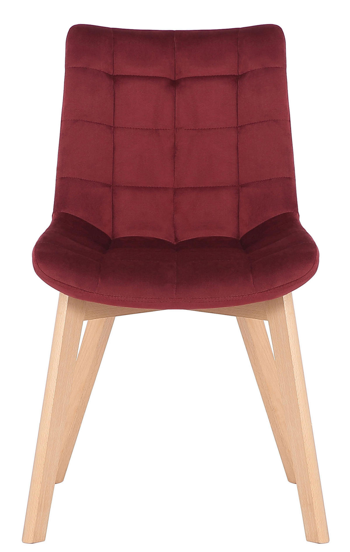 STUHL Samt Rot - Eukalyptusholzfarben/Rot, Holz/Textil (46/82/61cm) - CLP