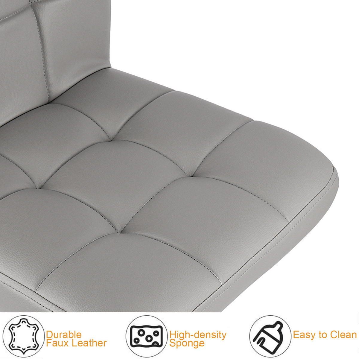 BARHOCKER Grau hoch ohne Armlehnen 2er Set - Grau, Metall (45/46/55cm) - Rattrix