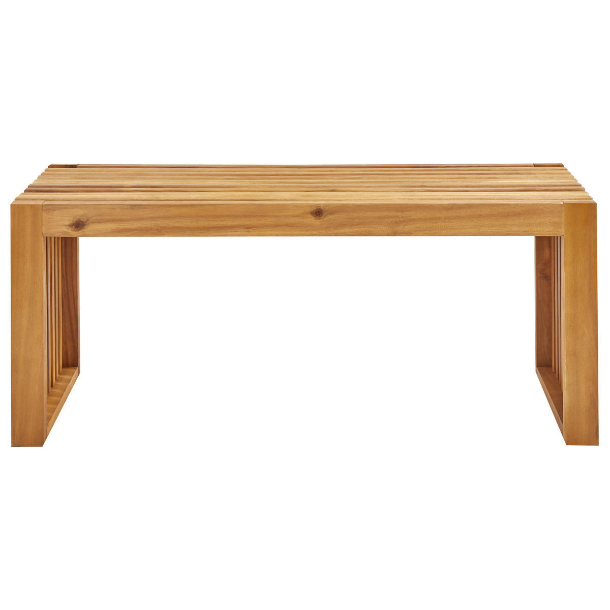 GARTENBANK Akazienholz Braun Bellano - Hellbraun, Holz (105/43/35cm) - Beliani