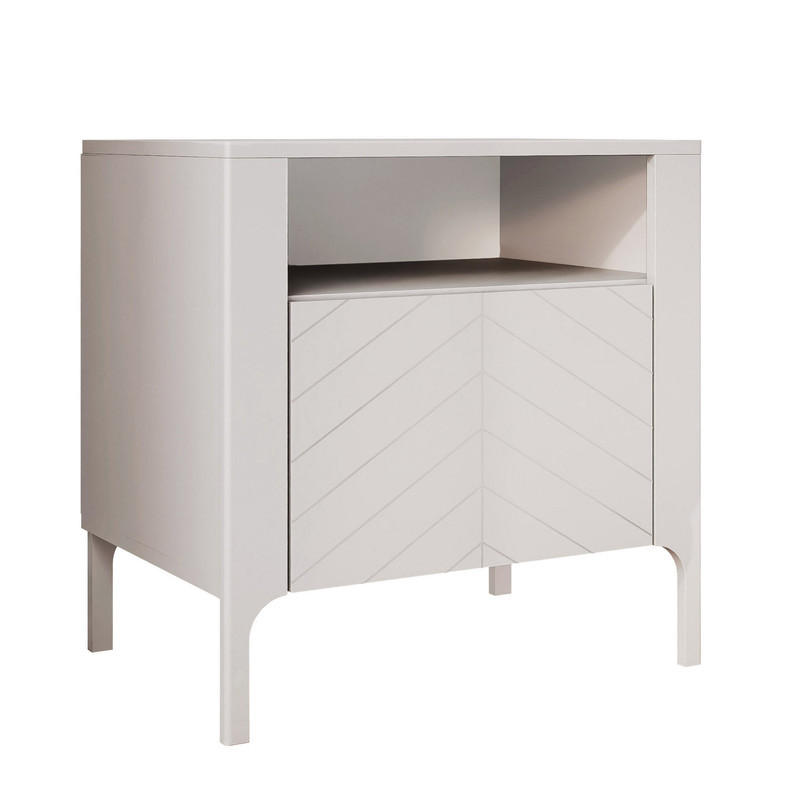NACHTSCHRANK LORIEN 54/40/57 cm Kaschmir - Kaschmir/Schwarz, Holzwerkstoff/Metall (54/57.1/40.6cm) - Idohome