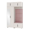 GARDEROBE NAPOLI 1 Kleiderschrank mit Polsterpaneelen ROSA - Beige/Rosa, Holzwerkstoff (140/229/40cm) - Jerpax