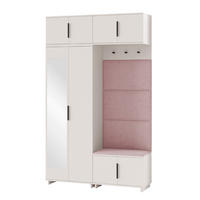 GARDEROBE NAPOLI 1 Kleiderschrank mit Polsterpaneelen ROSA - Beige/Rosa, Holzwerkstoff (140/229/40cm) - Jerpax