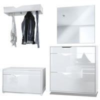 GARDEROBE Kolmio Fronten in Weiß Hochglanz - Weiß Hochglanz, Holzwerkstoff (190/185/33cm) - Vladon