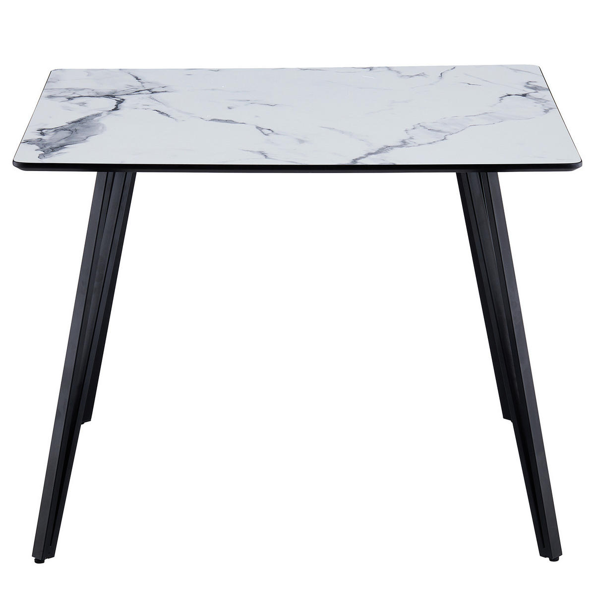 ESSTISCH - MDF / Eisen - Schwarz/Weiß, Holzwerkstoff/Metall (100/100/75cm) - home24